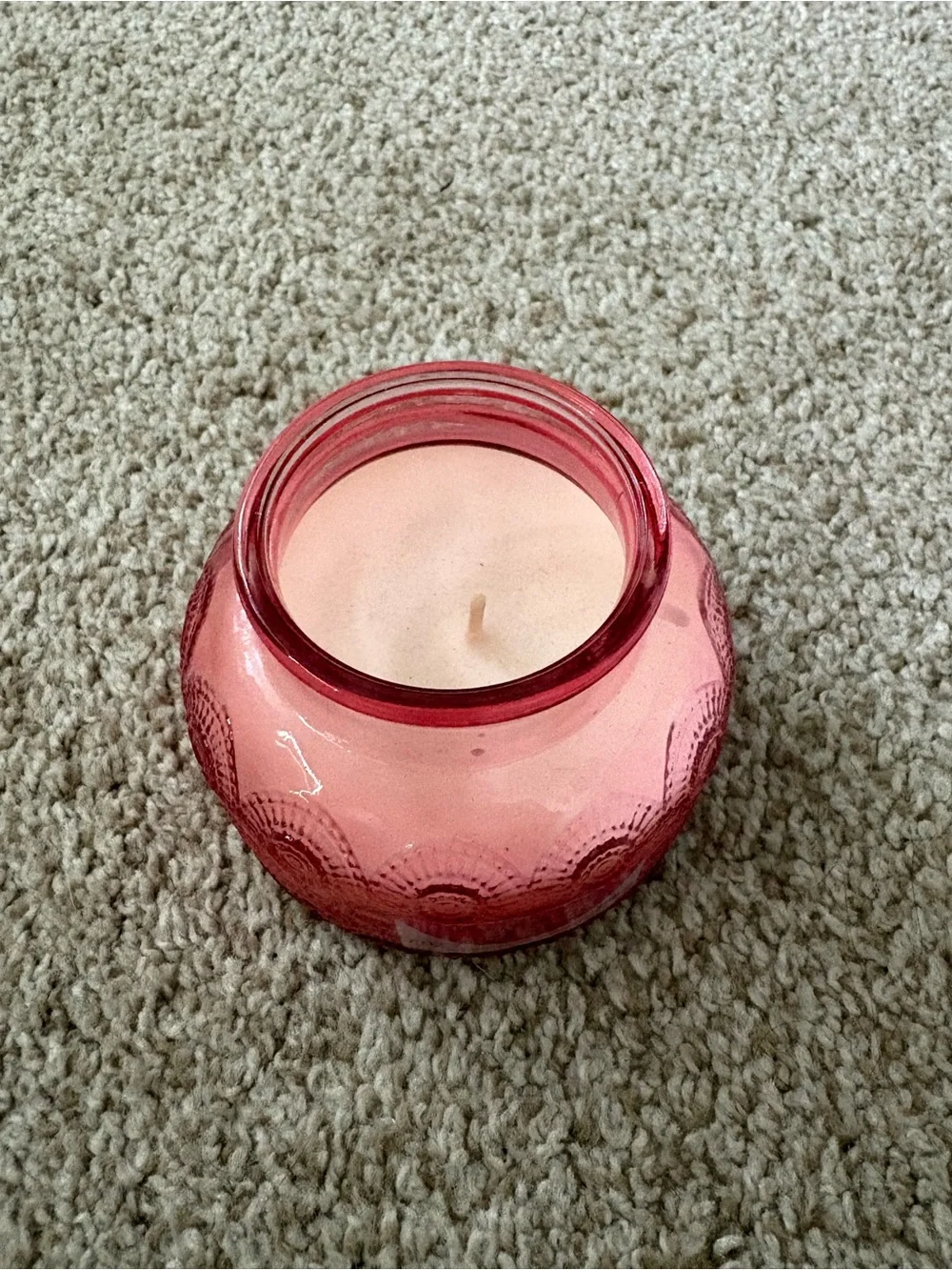 Raspberry Drops Scented Jar Candle - Pink